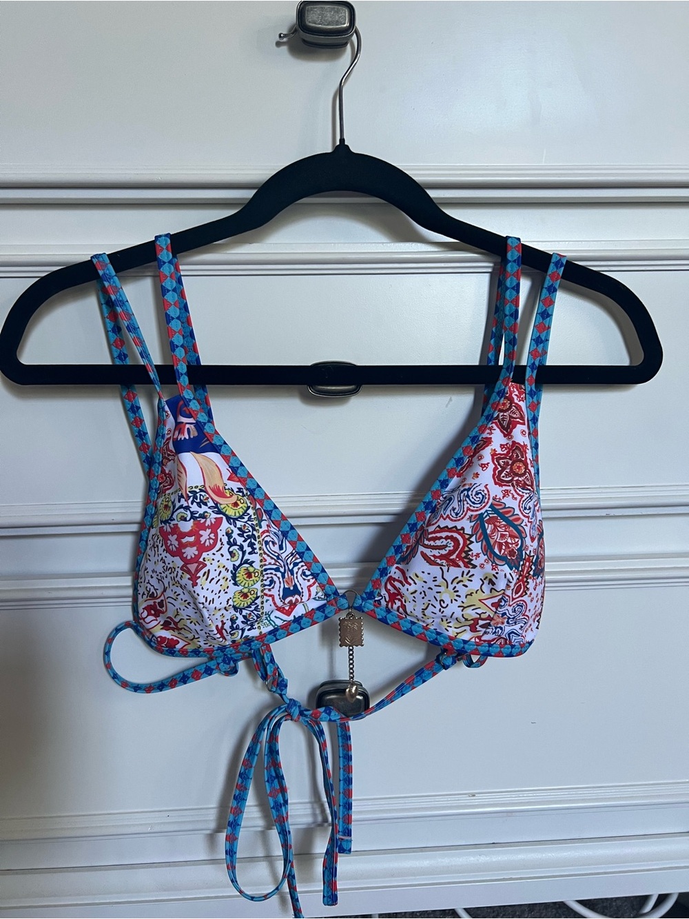 Colorful Paisley Triangle Bikini Top and Bottom
